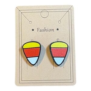 Candy‎ Corn Earrings Halloween Holiday Autumn Fall Sparkle Cute Dangle Studs New